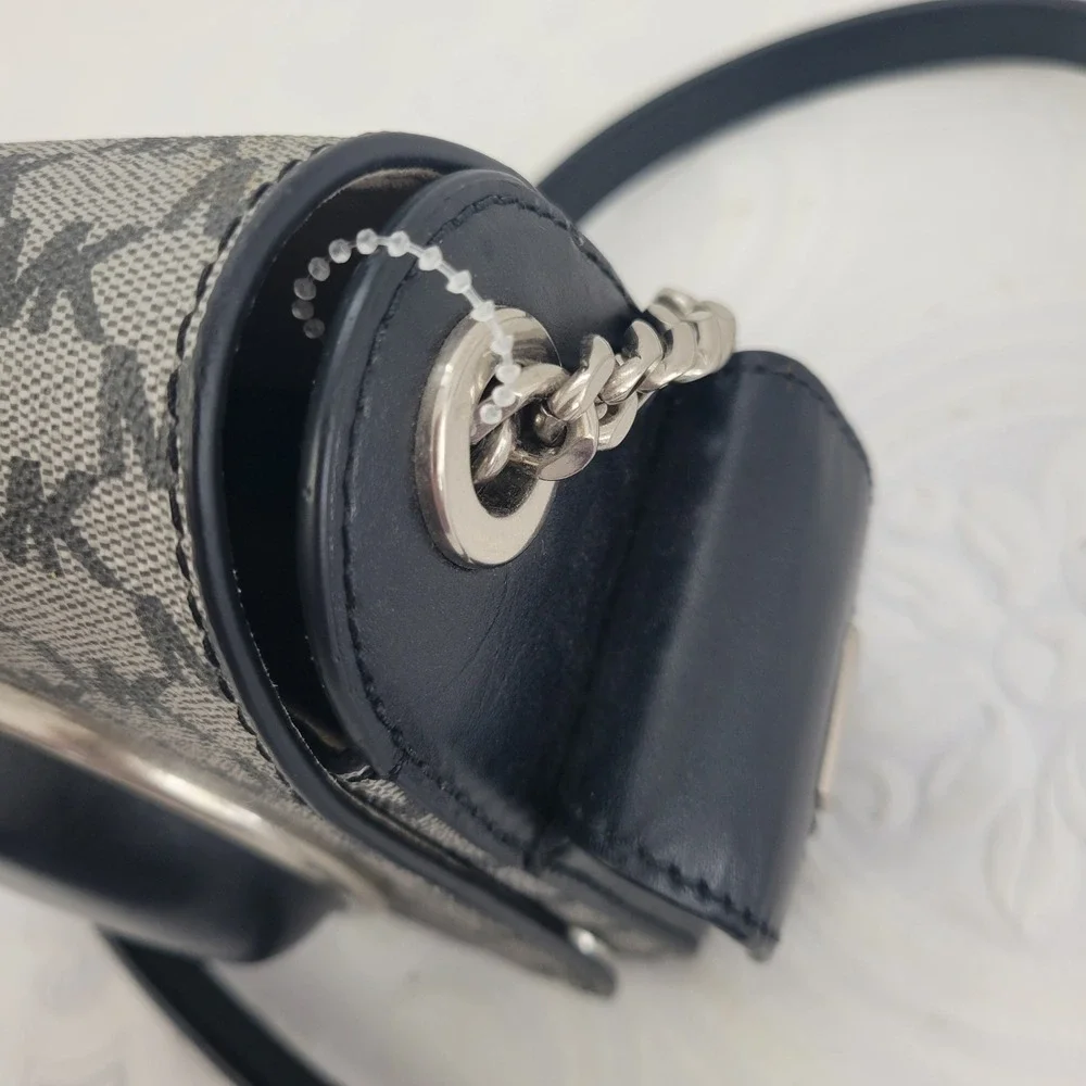 Michael Kors Studio Scout Collection Medium Moulded Camera Bag Black MK Logo New